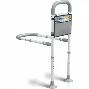 Elderly Bed Rail with Motion Light Adjustable Steel Support Non-Slip Handle
