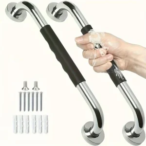 304 Stainless Steel Bathroom Safety Bar Handle Hand Rail Grab Support Non-slip