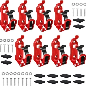 8Pcs Shovel Mount for Roof Rack, Metal Rubber Clamp Mounting Brackets Kit, Shove