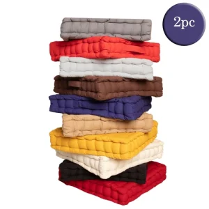 Set of 2 Tufted Chair Booster Pads Cotton Thick Firm Seat Cushions Riser Elderly